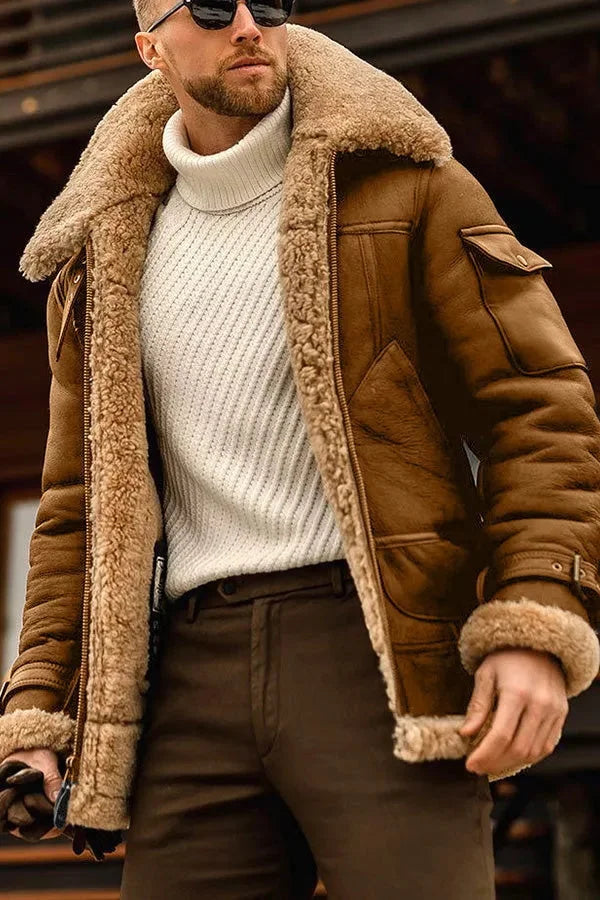 Blouson aviateur doublé chaud coupe décontractée homme – Nogent