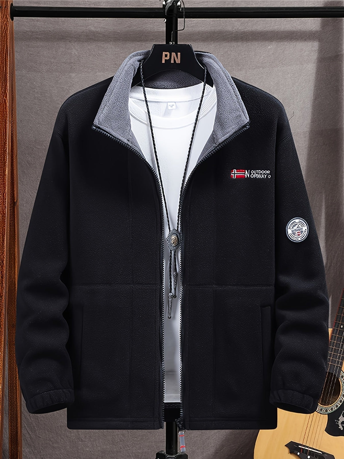Veste polaire légère zippée pour le quotidien homme – Noir