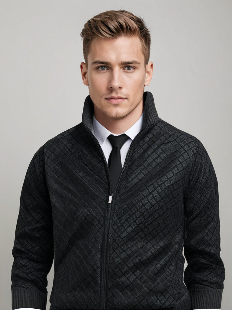 Gilet zippé en maille gaufrée col montant