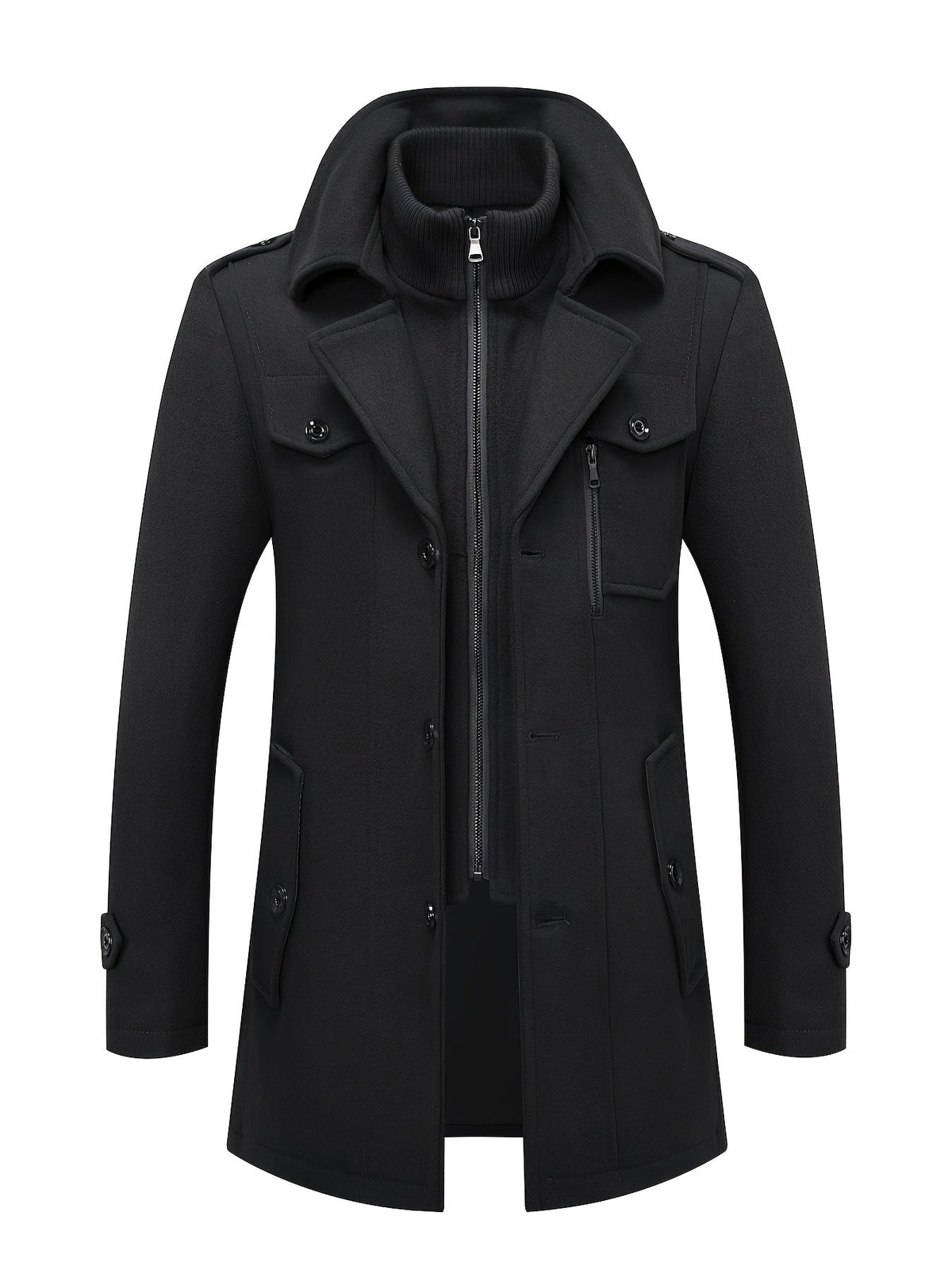 Veste ajustée à large col boutonnée