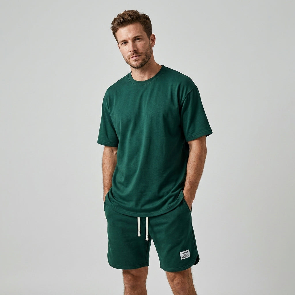 Ensemble T-shirt coupe relax et short assorti décontracté homme – Gujan-Mestras