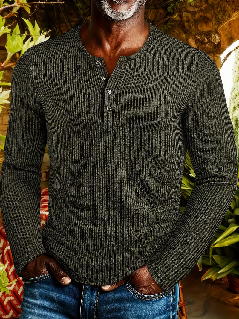 Chemise en maille texturée col boutonné