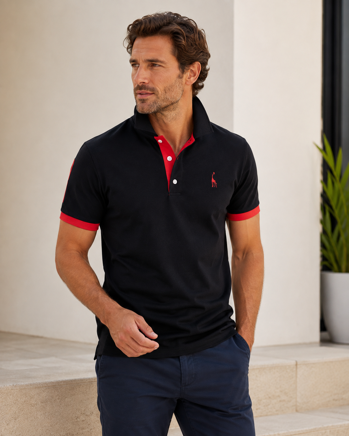 Polo en maille tricolore manches courtes au style intemporel homme – Tourtour