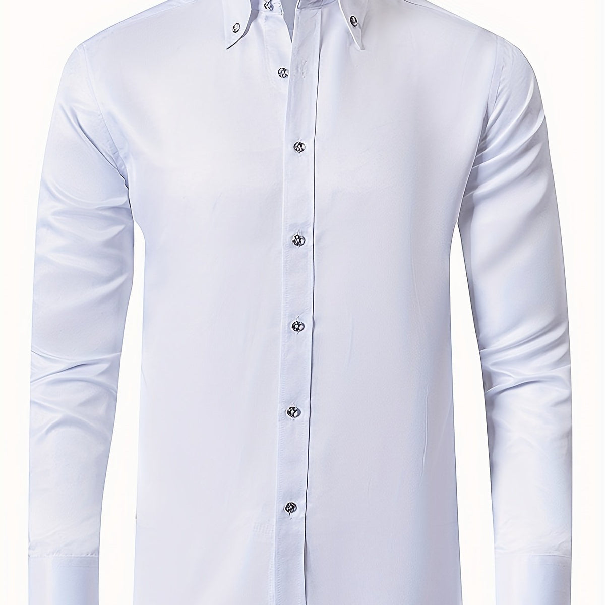 Chemise habillée unie à boutons décoratifs