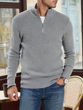 Pull zippé en grosse maille à col montant chaleureux style chic homme – Angoulême