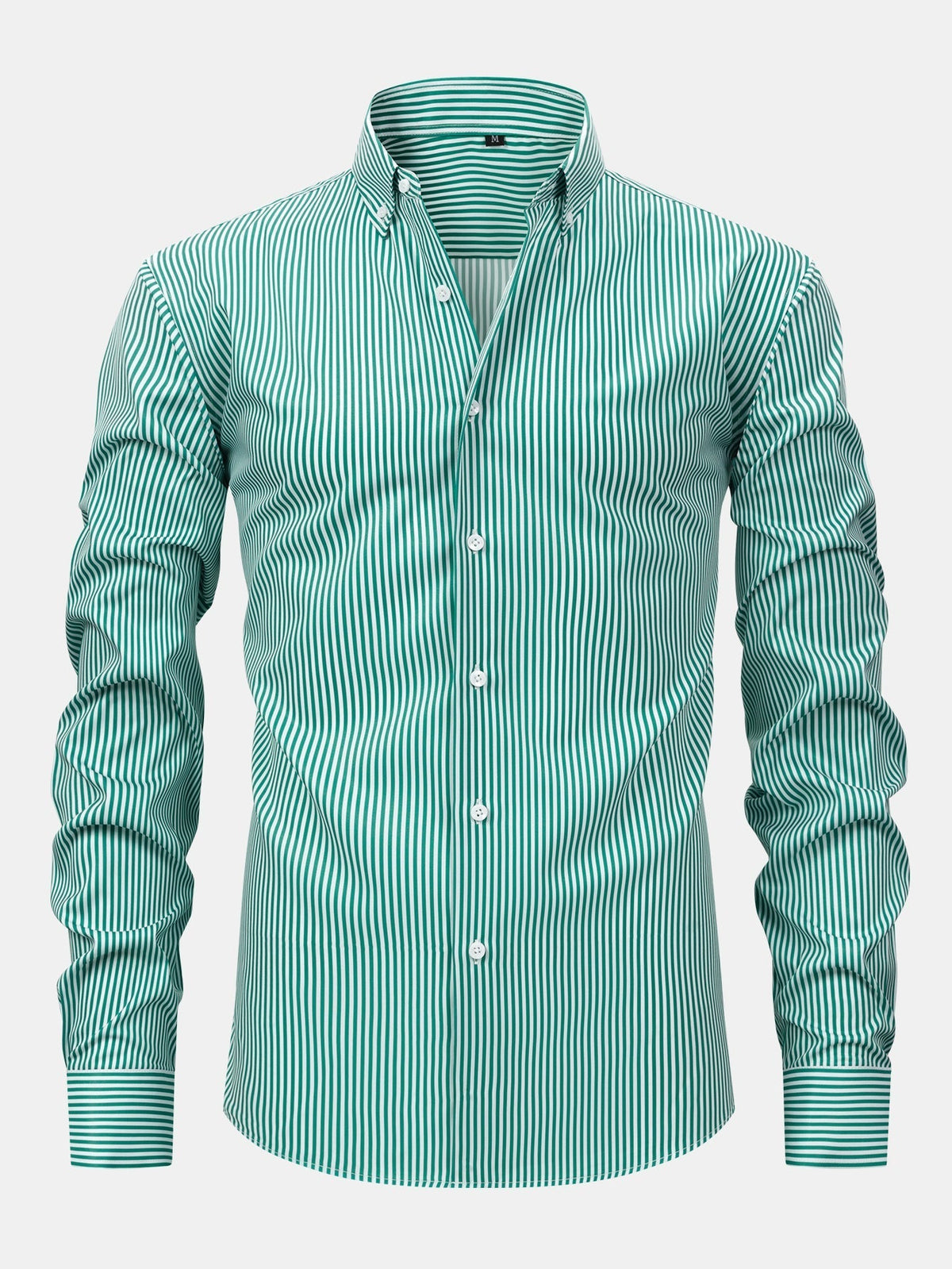 Chemise à fines rayures col boutonné