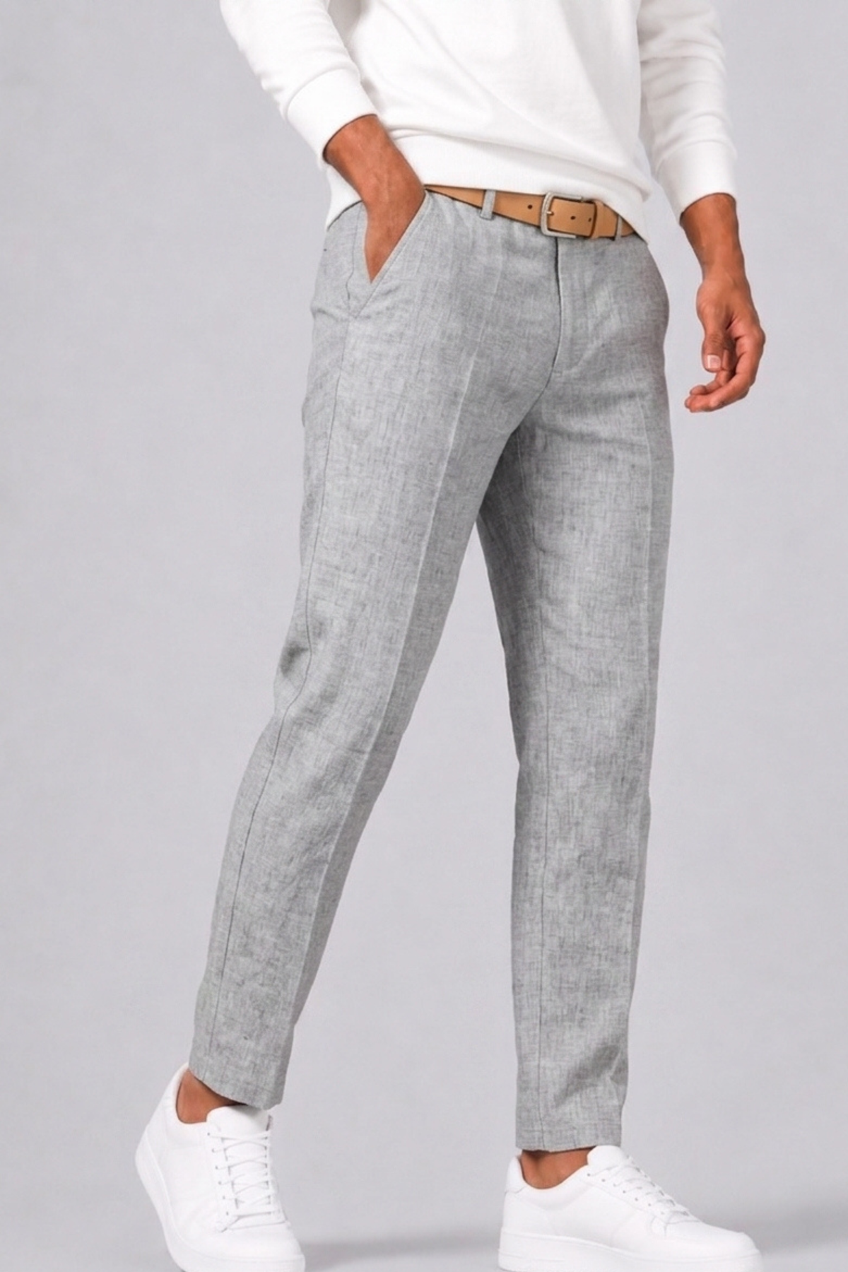 Pantalon coupe droite fermeture boutonnée pour tous les jours homme – Étrépagny