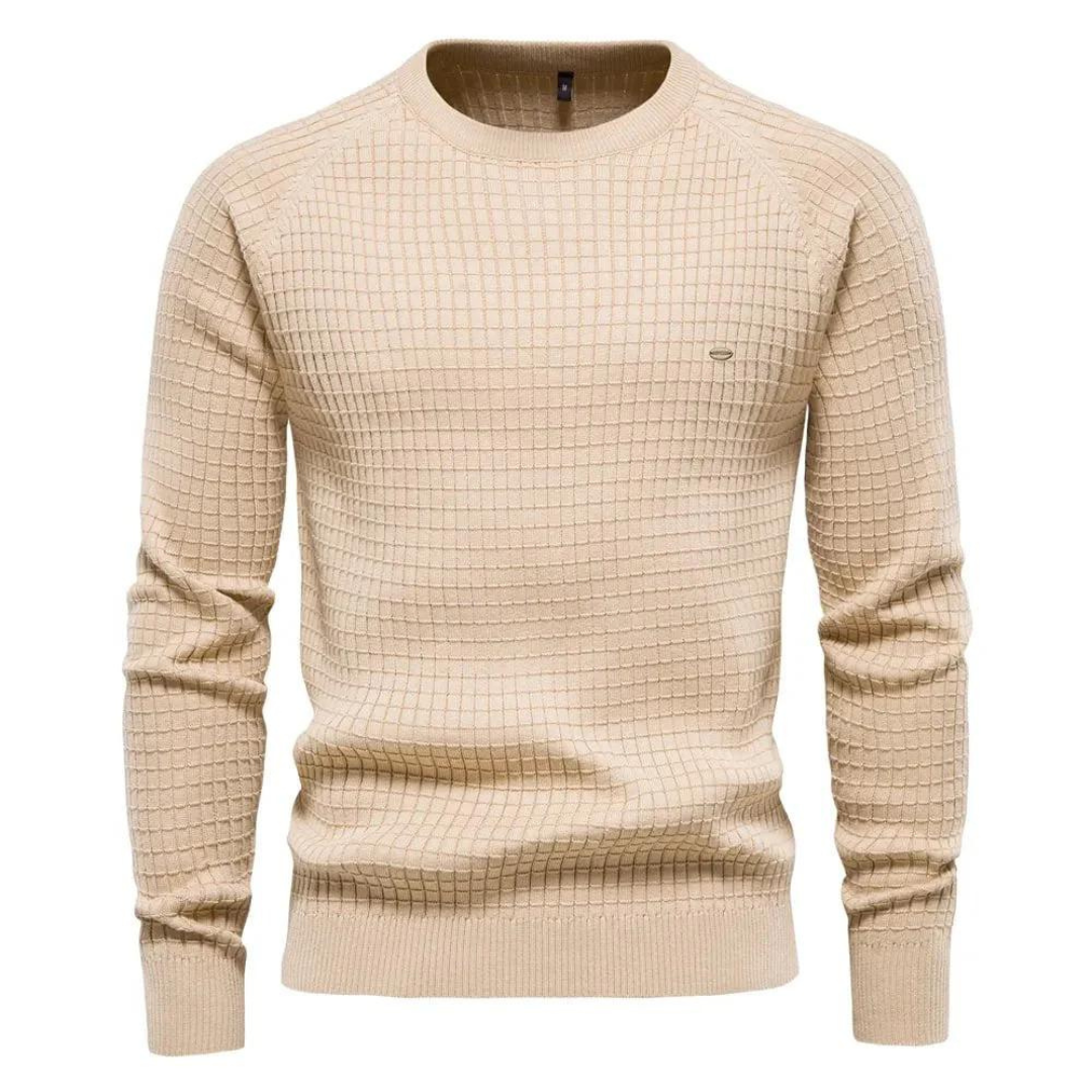 Pull col rond classique coupe droite coupe intemporelle homme – Huelgoat
