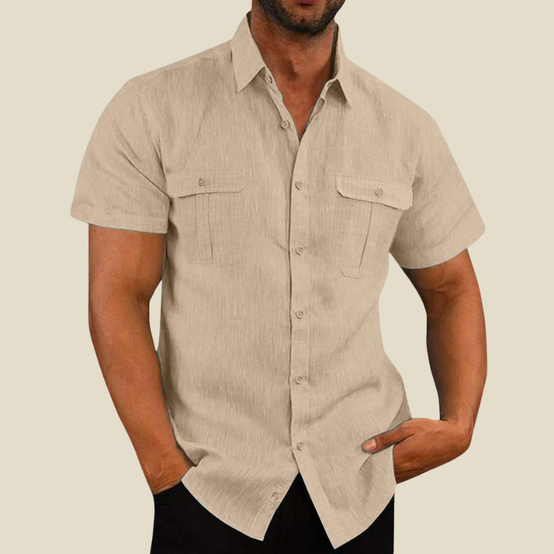 Chemise manches courtes à poches rabat