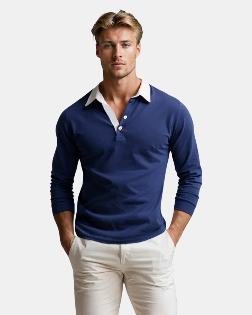 Pull col polo en maille légère