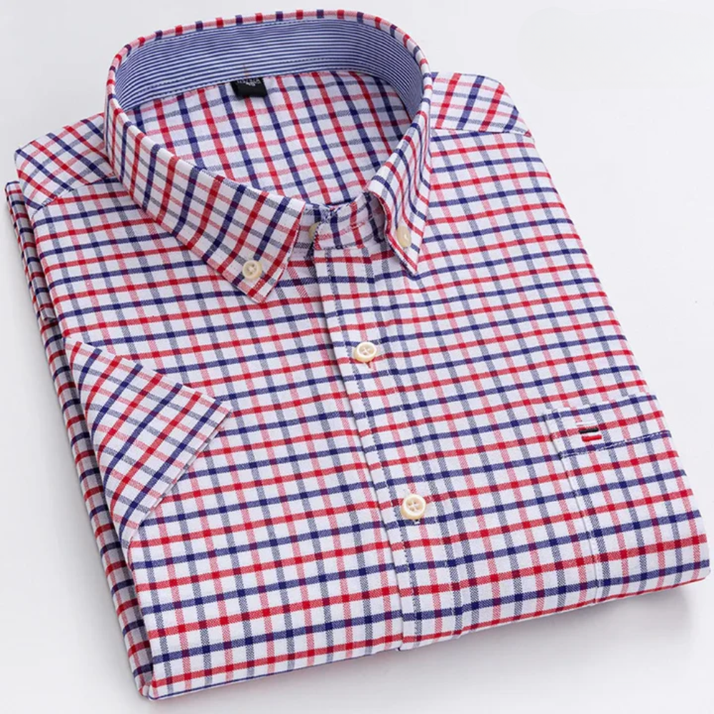 Chemise à carreaux col boutonné