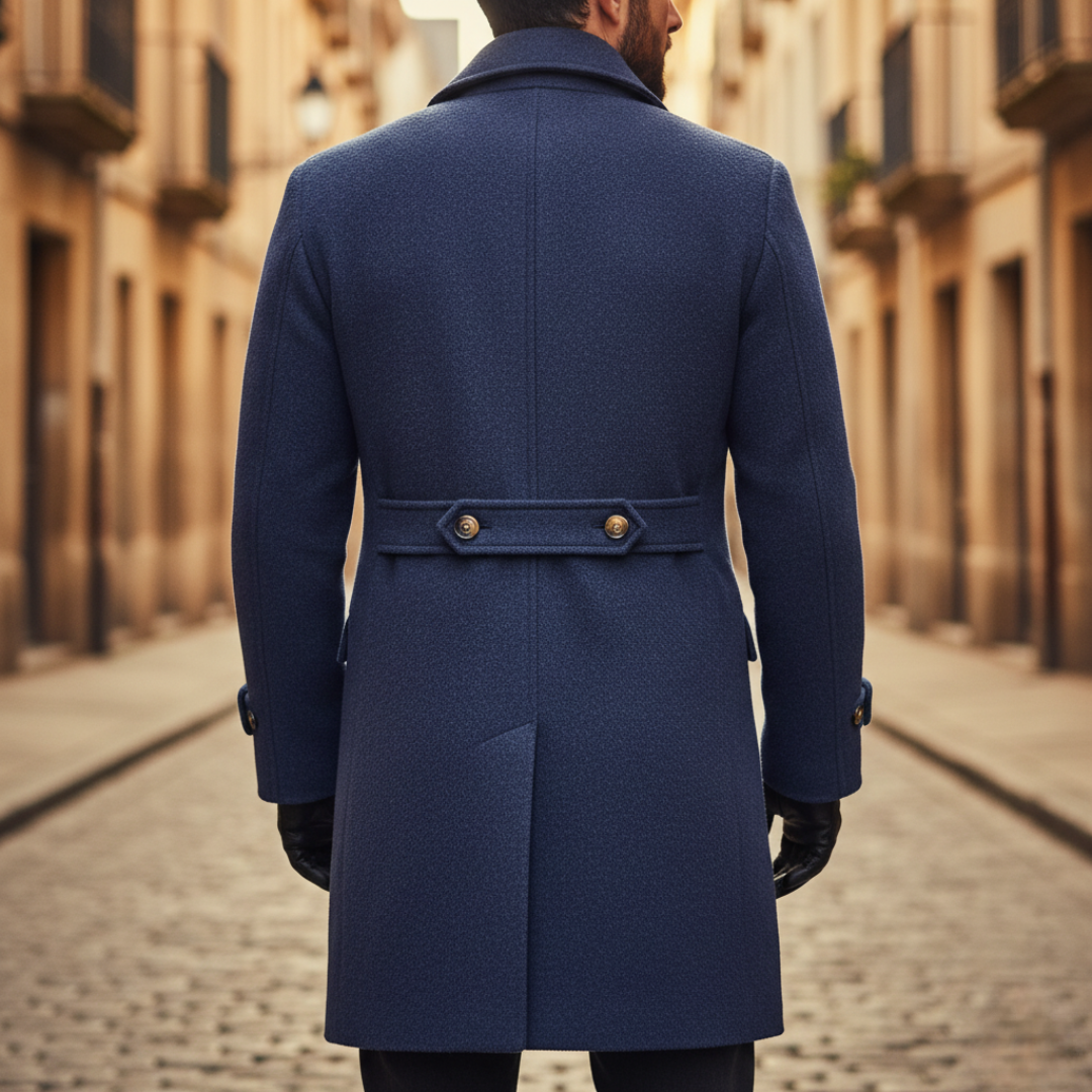 Manteau classique aspect lainage à revers