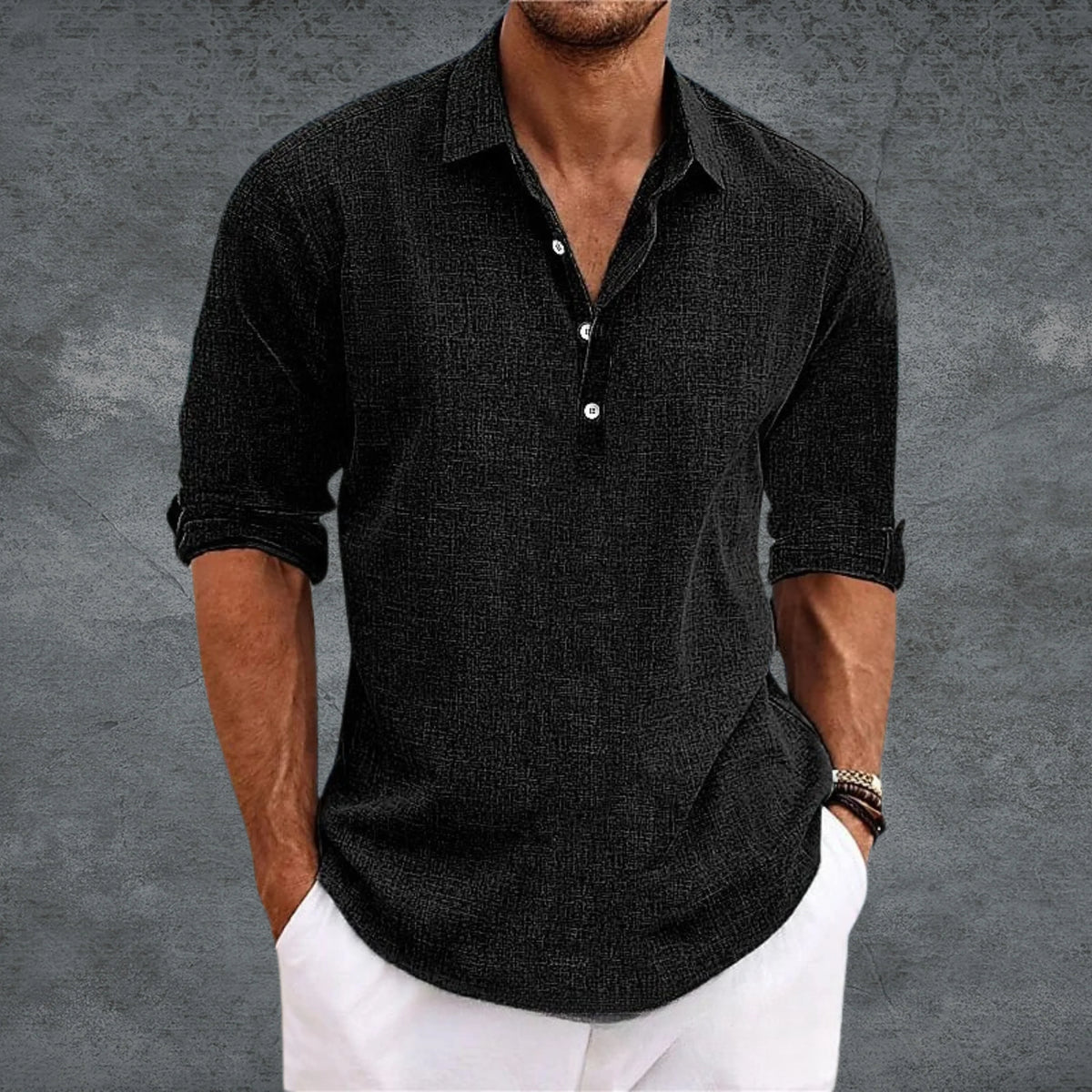 Chemise légère et fluide manches longues pour la ville et les voyages homme – Domfront