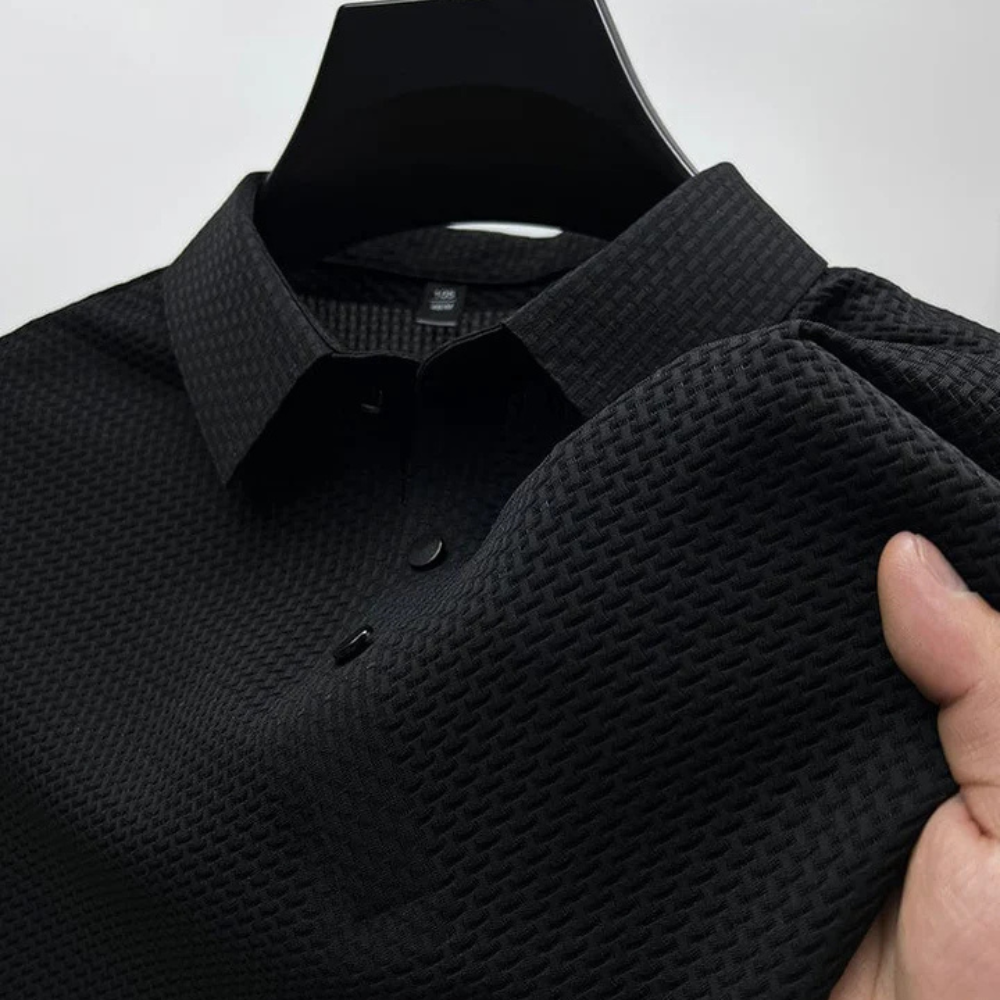 Polo texturé à manches courtes