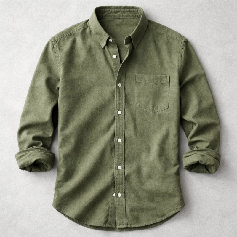 Chemise effet usé à poche poitrine