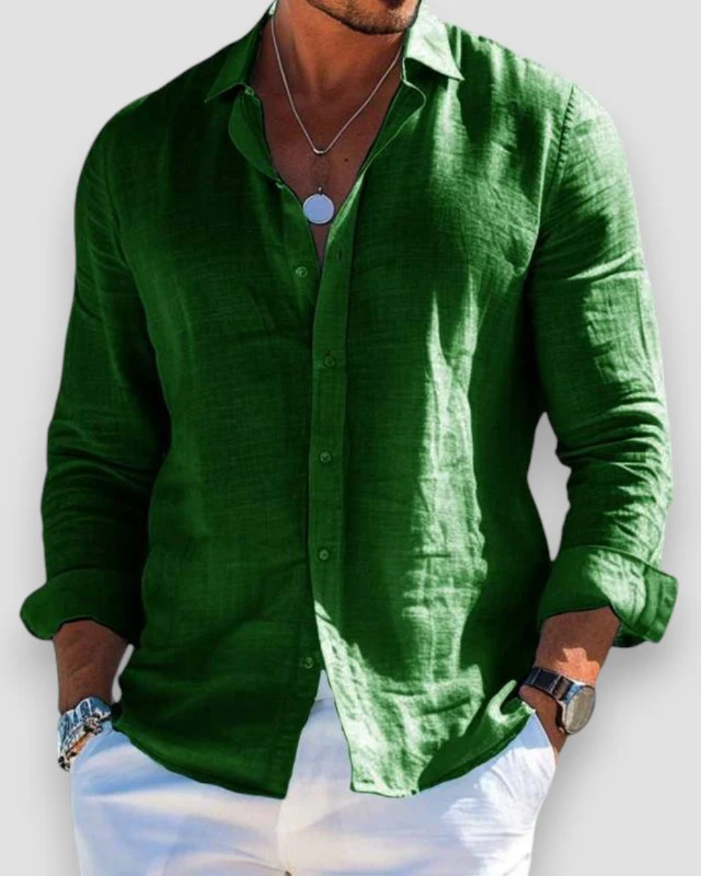 Chemise casual confortable coupe décontractée pour chaque jour homme – Vert