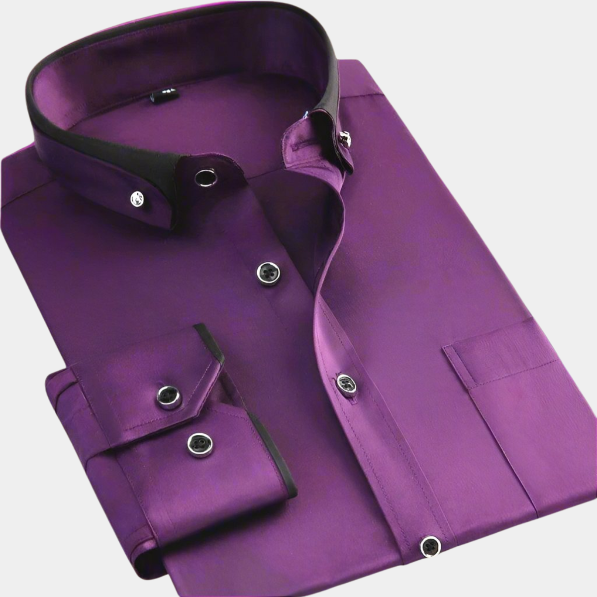 Chemise classique manches longues coupe ajustée col boutonné homme – Bernay