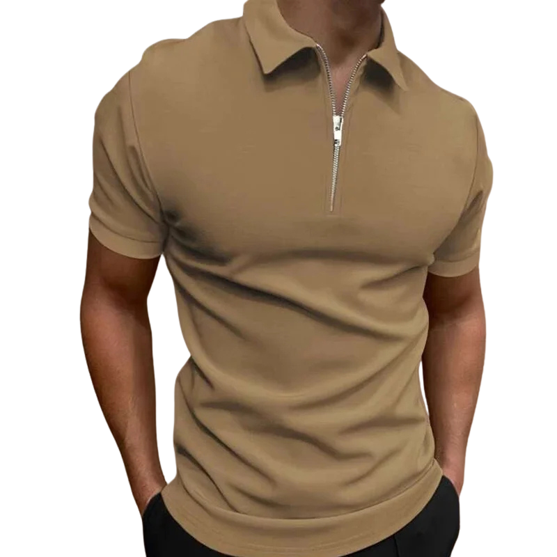 Polo col zippé coupe ajustée