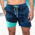 Short de bain imprimé à cordon de serrage style plage homme – Hendaye