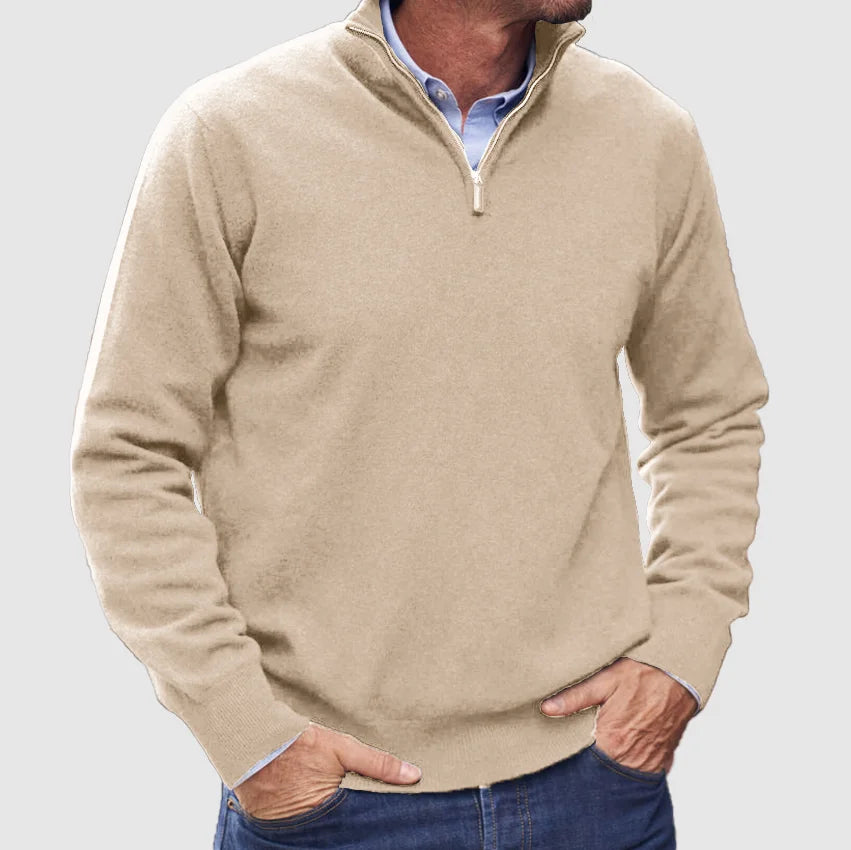Pull col camionneur zippé maille fine