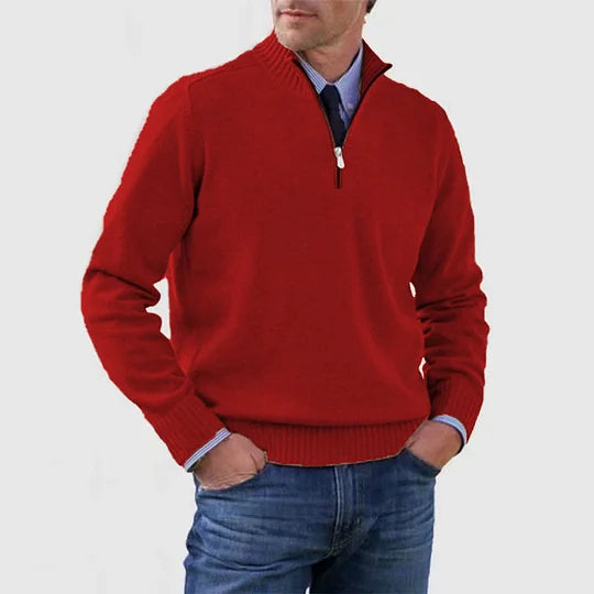 Pull col camionneur zippé maille fine