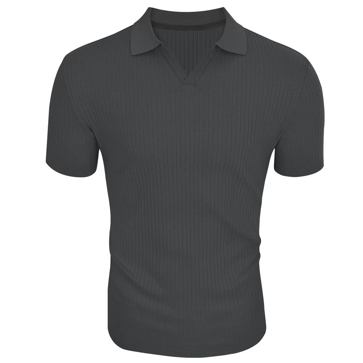 Polo texturé uni à manches courtes