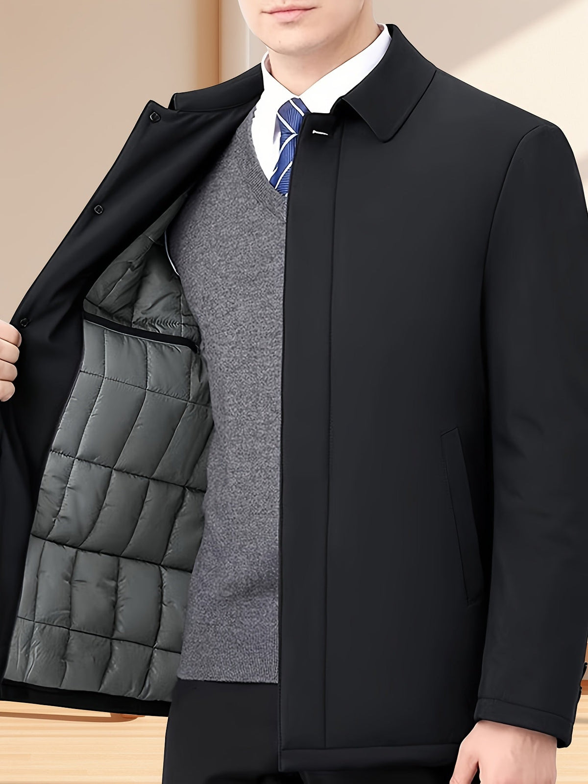 Veste zippée à col à revers