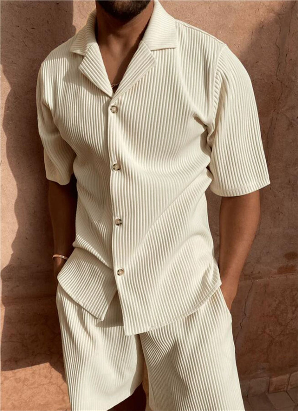 Ensemble chemise légère et short assorti détente et été homme – Plouescat
