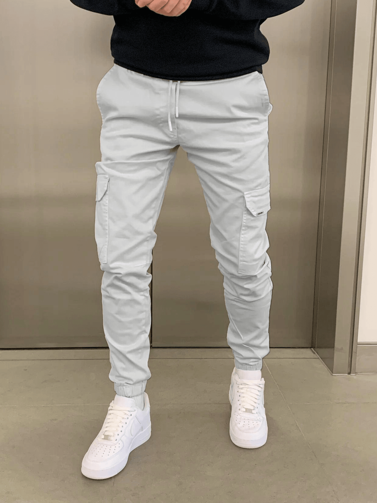 Pantalon cargo coupe souple tissu doux poches latérales homme – Piriac