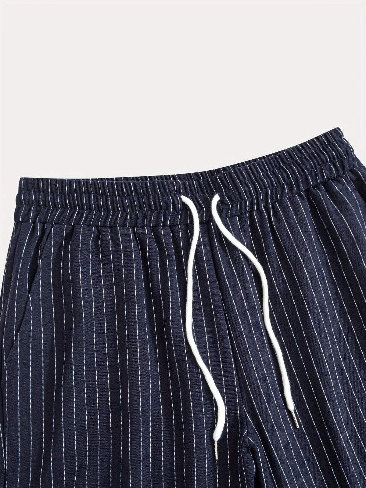 Pantalon ample à rayures cordon de serrage