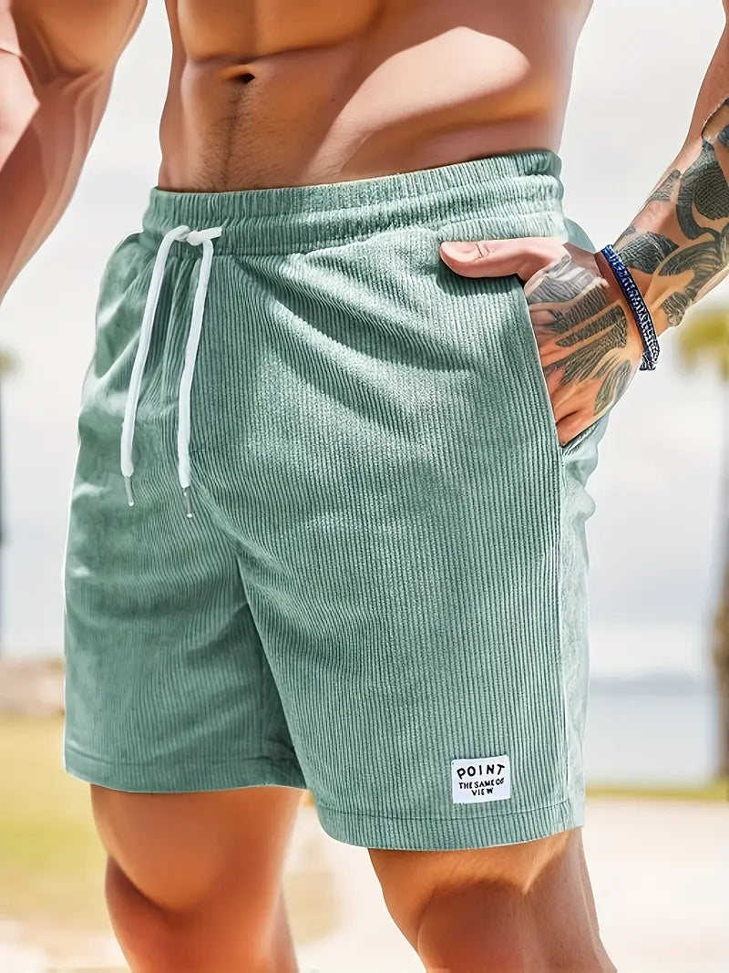 Short de bain texturé côtelé à taille élastique style plage décontracté homme – Périgueux