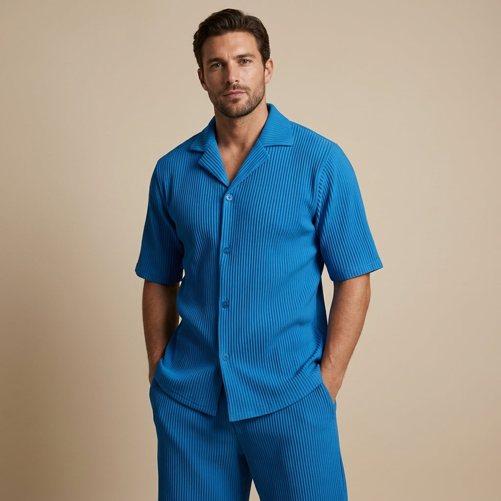 Ensemble chemise légère et short assorti détente et été homme – Plouescat