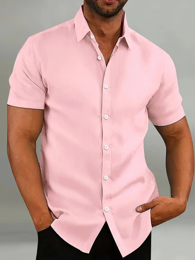 Chemise manches courtes boutonnée décontractée