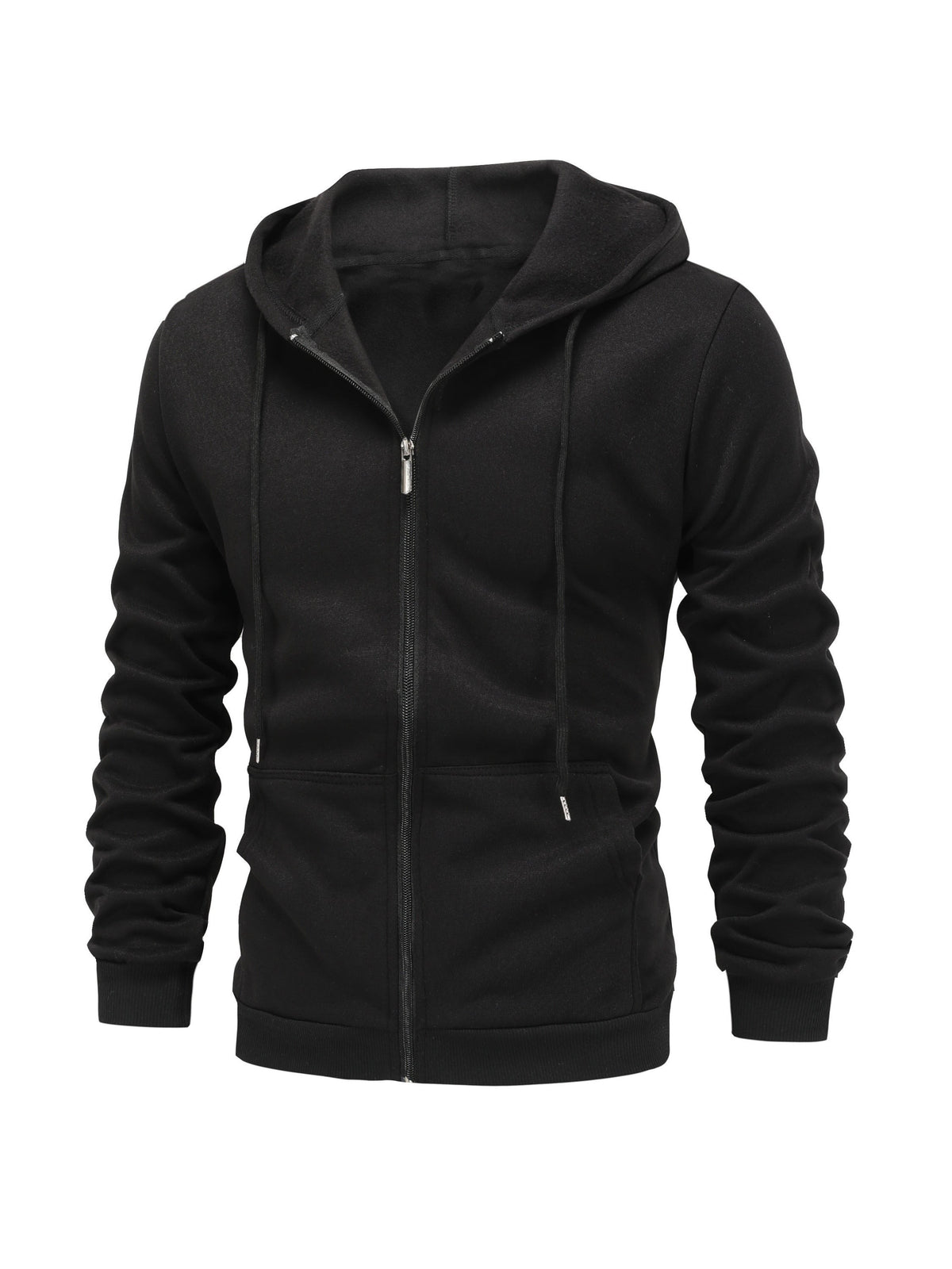 Pull à capuche zippé uni