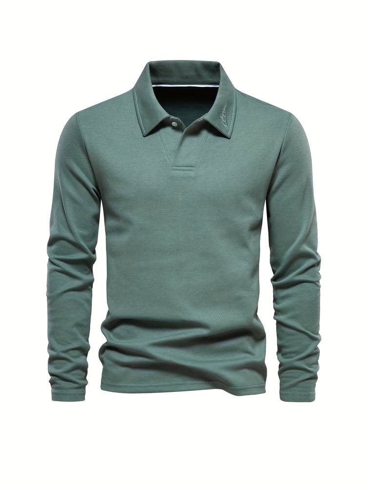 Polo manches longues maille texturée