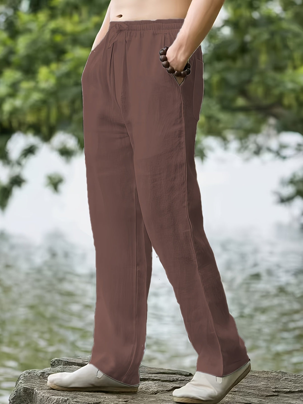 Pantalon uni coupe ample