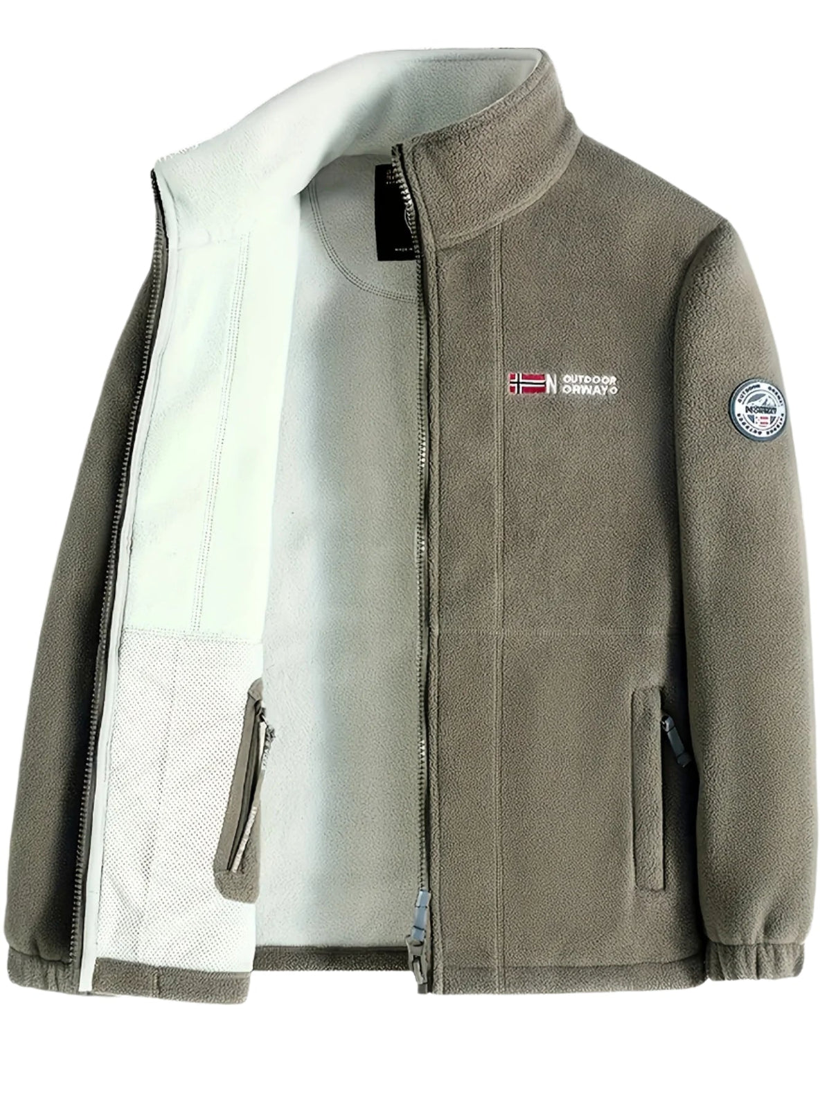 Veste polaire légère zippée pour le quotidien homme – Kaki