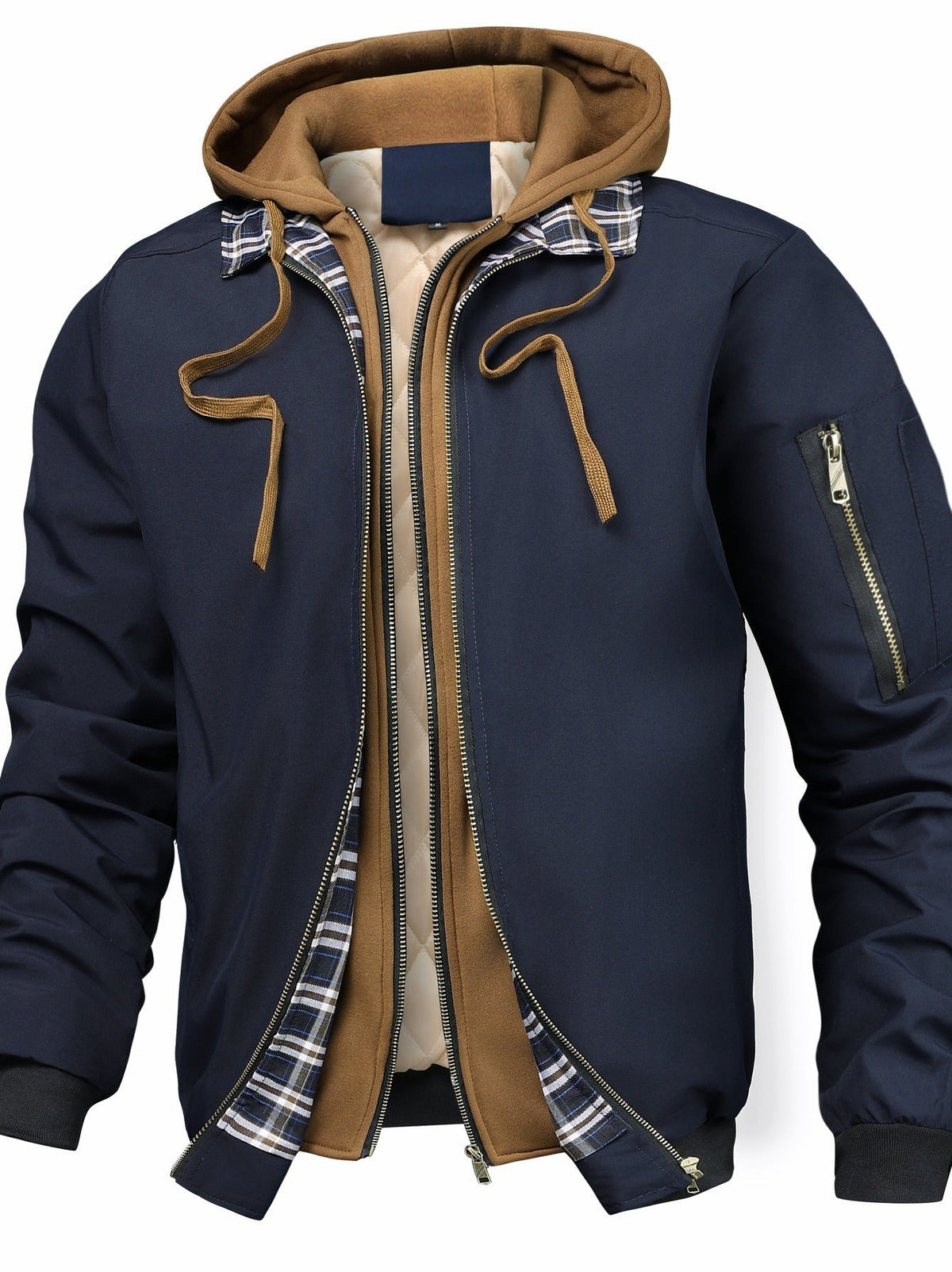 Blouson bomber rembourré à capuche
