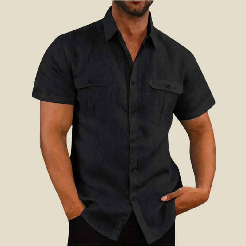 Chemise manches courtes à poches rabat