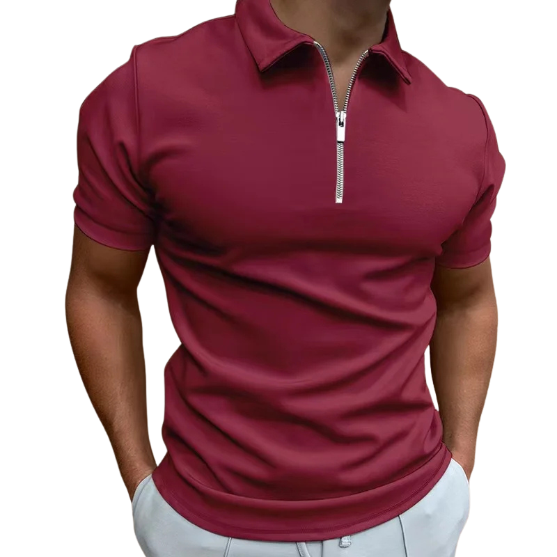 Polo col zippé coupe ajustée