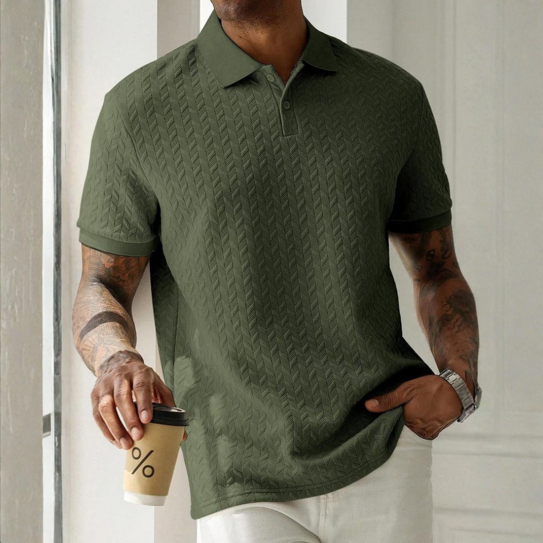 Polo à texture zigzag