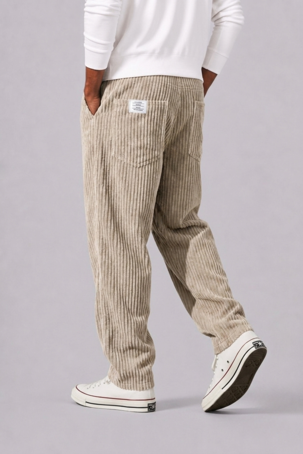 Pantalon en velours côtelé taille élastique coupe droite homme – Sancerre