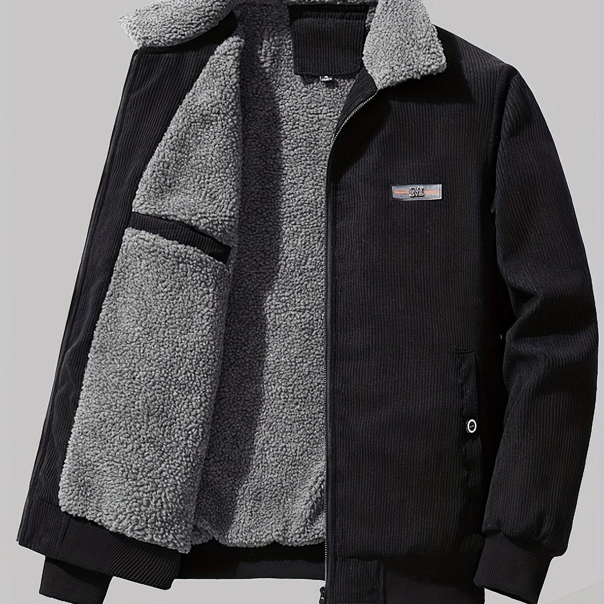 Veste zippée aspect velours côtelé