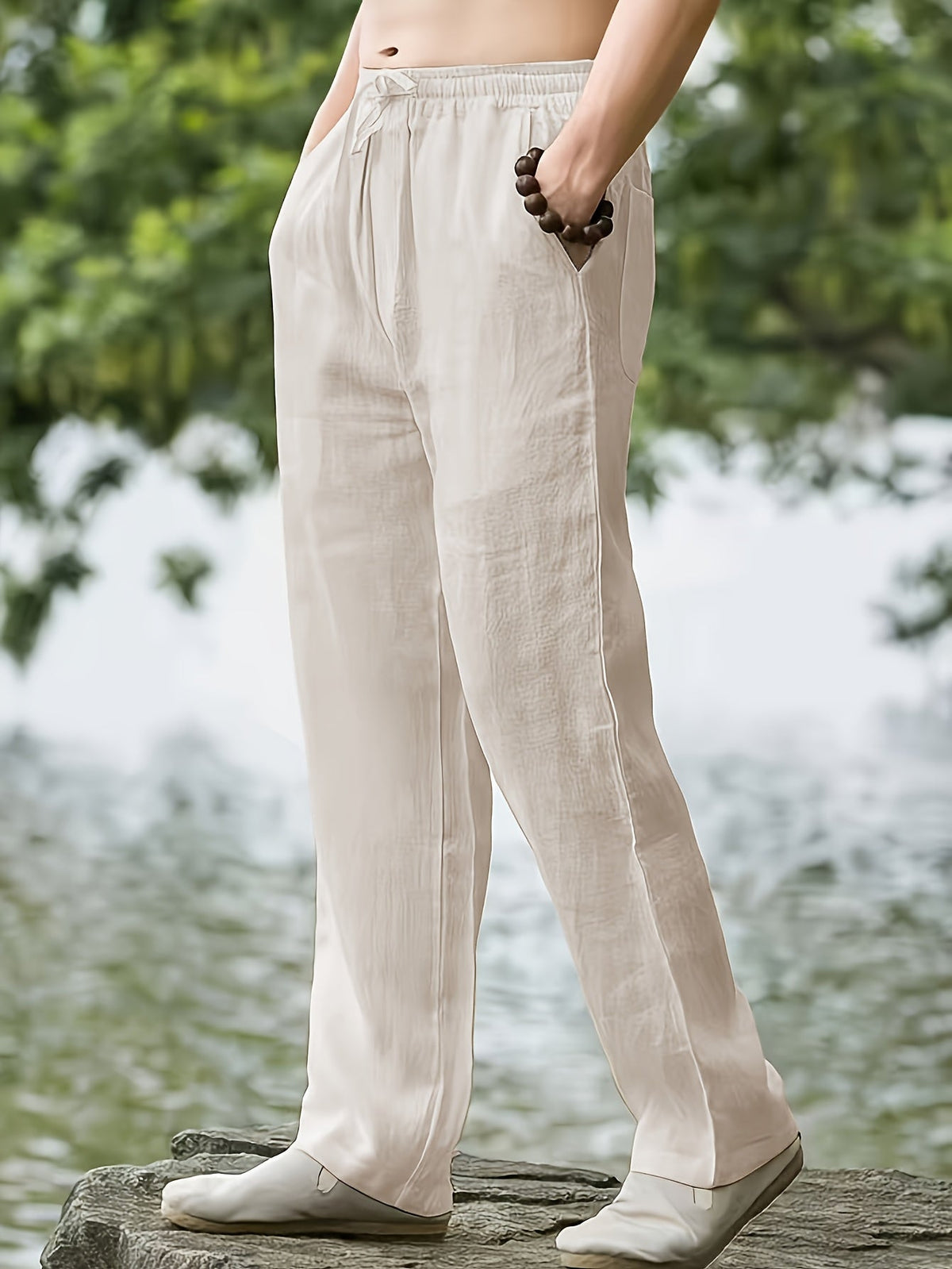 Pantalon uni coupe ample