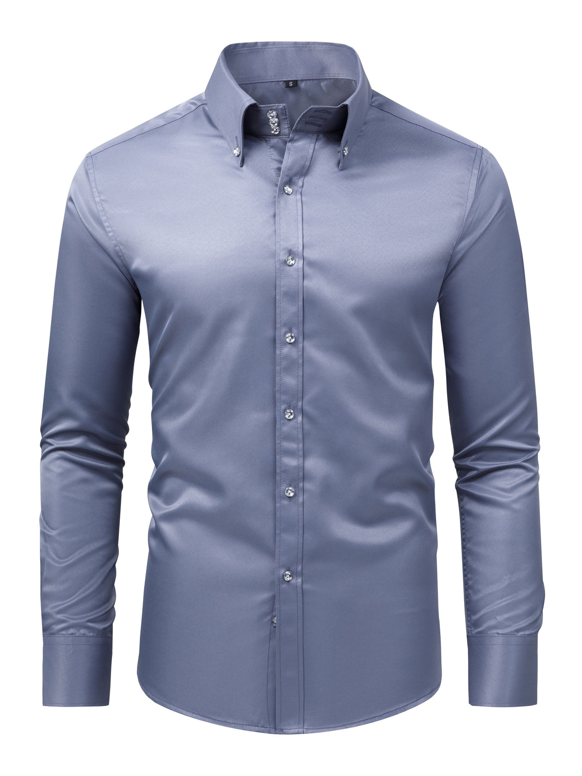 Chemise habillée unie à boutons décoratifs