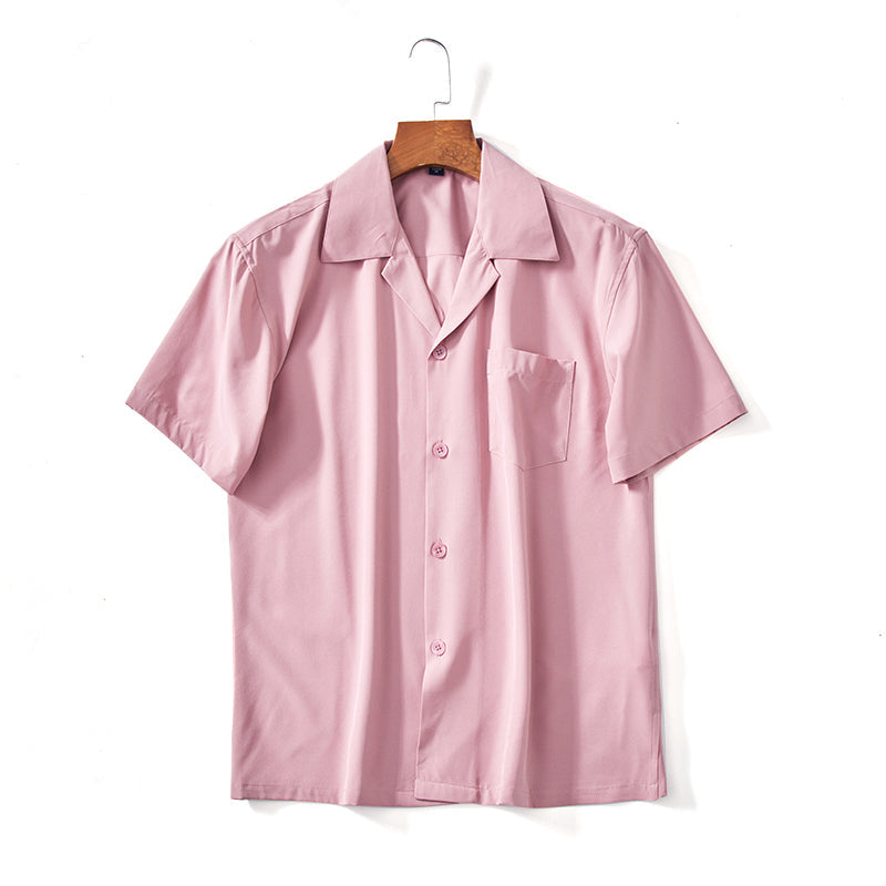 Chemise col cubain à manches courtes