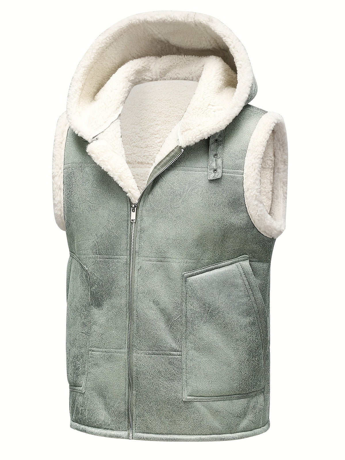 Gilet sans manches à capuche zippé