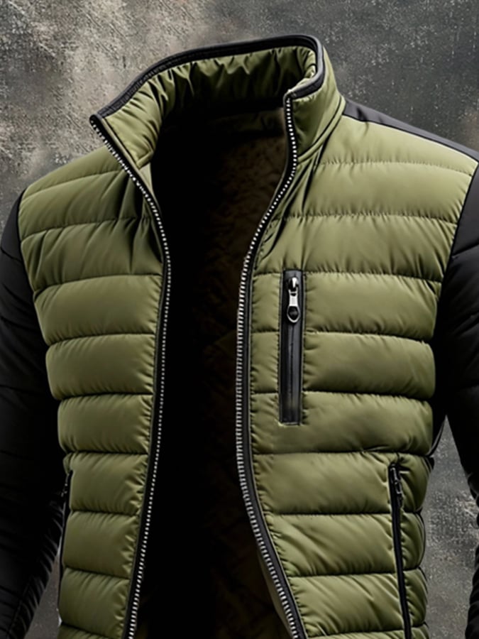Veste matelassée zippée vert militaire