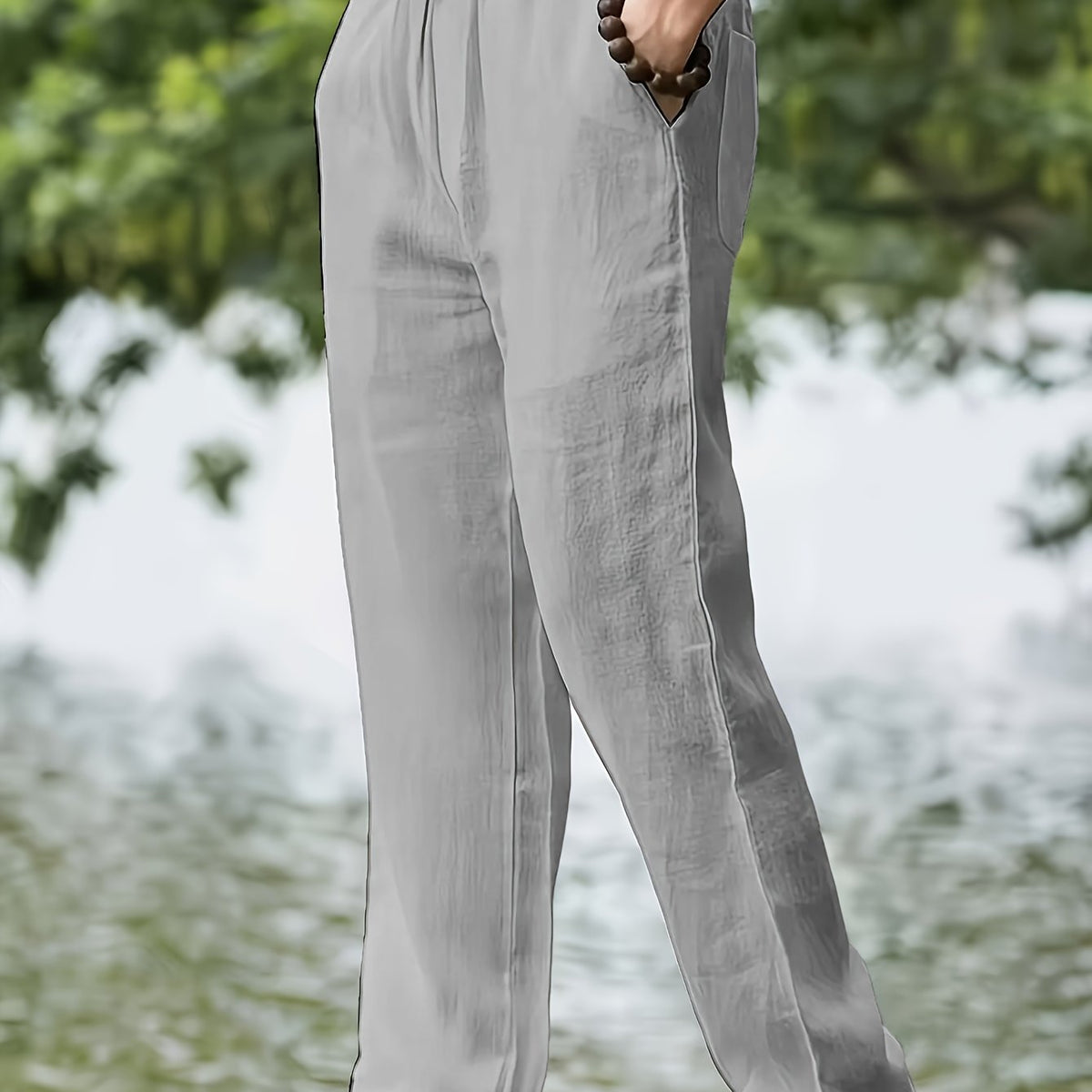 Pantalon uni coupe ample