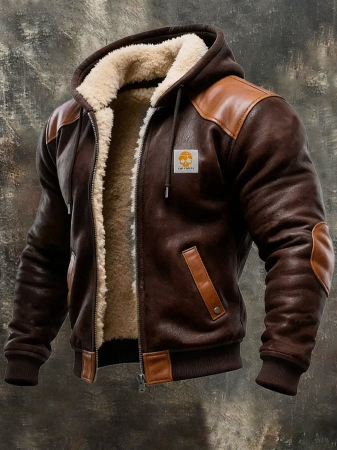 Veste vintage en daim à capuche au style intemporel homme – Beethoven